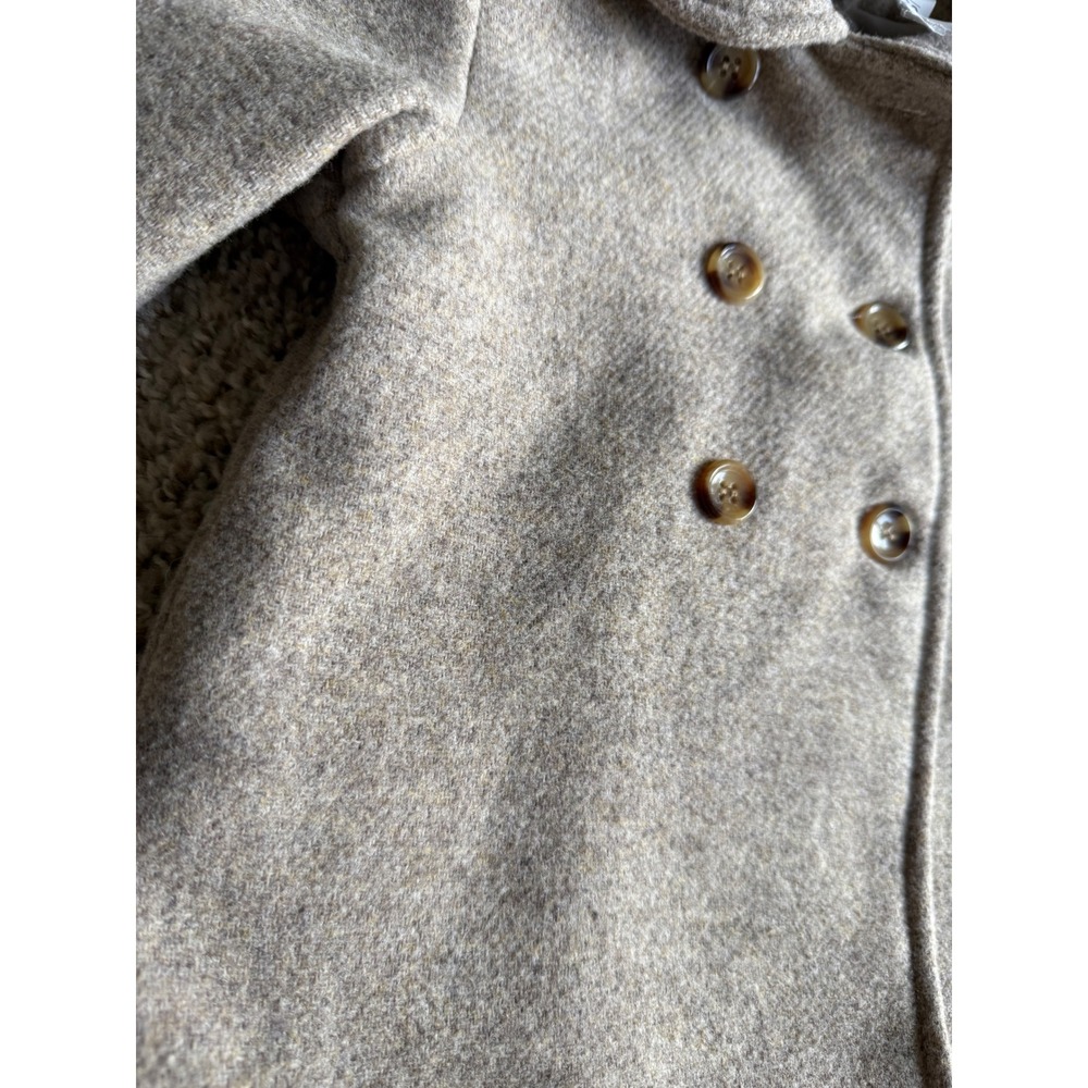 H&M Baby girl Pea Coat Wool Blend Double Breasted Jacket Beige 9 months NEW - Picture 4 of 8